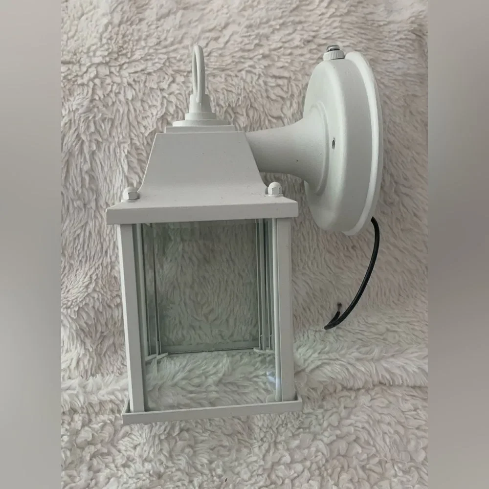 White LED Porch Lantern Dusk Dawn Sensor New Open Box   1 Light Porch Lights